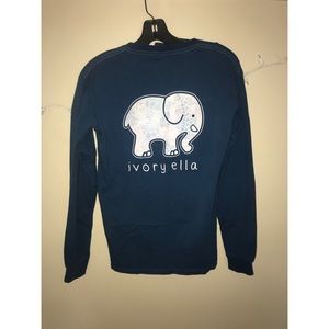 Small Dark Blue Ivory Ella Long Sleeve T-Shirt
